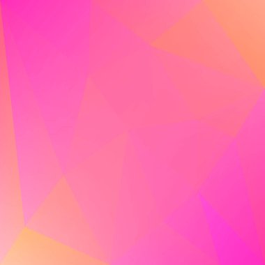 Soyut kare üçgen arkaplan. İş sunumu için sıcak pembe ve sarı çokgen zemin. Moda geometrik soyut afiş. Şirket broşür tasarımı. Mozaik tarzı.