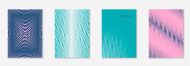 Tasarım dergisi kapağı. Mavi ve mor. Retro kitapçık, sunum, defter, rapor konsepti. Çizgi geometrik ögesi olan bir şablon olarak tasarım dergisi kapağı.