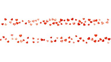 Sevgililer günü için kırmızı parıltılı kalp çerçevesi. 14 Şubat günü. Kalp şablonu için vektör konfetisi. Grunge el çizimi dokusu. Poster, hediye çeki ve afiş için aşk teması.