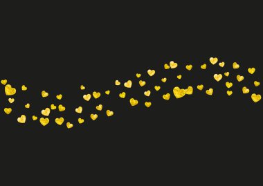 Sevgililer günü çerçevesinde altın parıltılı parıltılar. 14 Şubat günü. Sevgililer Günü şablonu için vektör konfetisi. Grunge el çizimi dokusu. Hediye kuponları, kuponlar, reklamlar, etkinlikler için aşk teması.