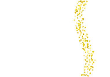 Altın kalpli sevgililer günü kartı mı? 14 Şubat. Sevgililer Günü kartı şablonu için vektör konfetisi. Grunge el çizimi dokusu. Kupon için aşk teması, özel iş ilanı, afiş.