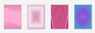 Gradyan kapak şablonu ayarlandı. Yarım tonlu asgari modayla. Afiş, sunum ve broşür için gelecek eğilimli kapak şablonu. Minimalist renkli şekiller. Soyut iş illüstrasyonu