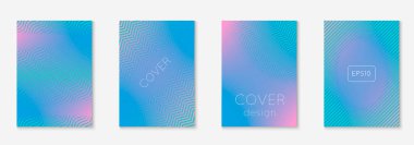Gradyan kapak şablonu ayarlandı. Yarım tonlu asgari modayla. Afiş, sunum ve broşür için gelecek eğilimli kapak şablonu. Minimalist renkli şekiller. Soyut iş illüstrasyonu