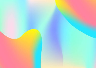 Sıvı arkaplan. Modern modayla birlikte holografik 3d arkaplan. Dalgalı kart, poster çerçevesi. Canlı gradyan örgüsü. Sıvı dinamik elementler ve şekillerle akışkan arkaplan.