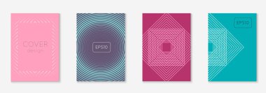 Soyut kapaklar ayarlandı. Yarım ton eğimli asgari trend vektörü. Broşür, poster, broşür ve davetiye için geometrik gelecek şablonu. Minimalist renkli kapak. Soyut şekiller illüstrasyon.