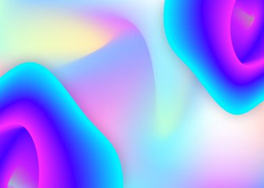 Sıvı arkaplan. Dalgalı pankart, sertifika kompozisyonu. Modern modayla birlikte holografik 3d arkaplan. Canlı gradyan örgüsü. Sıvı dinamik elementler ve şekillerle akışkan arkaplan.