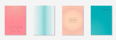 Minimum moda kaplama şablonu ayarlandı. Yarım tonlu fütürist düzen. Kitap, katalog ve yıllık için geometrik kapak şablonu. Minimalist renkli gradyanlar. Soyut iş illüstrasyonu.