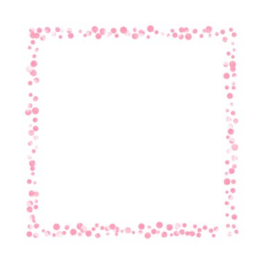 İzole edilmiş arka planda noktalı düğün simleri konfetisi. Işıl ışıl parlayan, rastgele düşen pullar. Parti daveti için pembe düğün simli tasarım, gelin partisi ve randevu davetini kaydet.