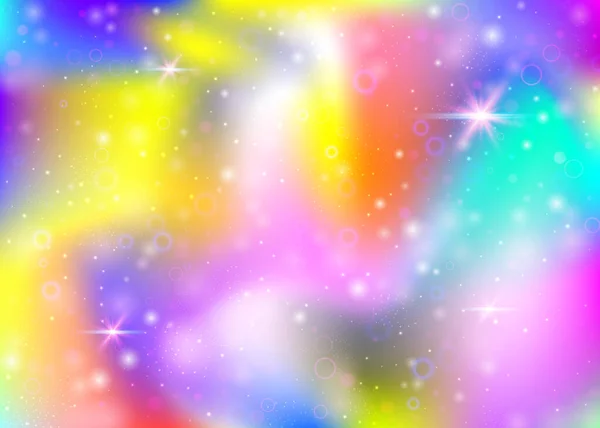 Hologram Achtergrond Met Regenboog Gaas Multicolor Universum Banner Prinses Kleuren — Stockvector