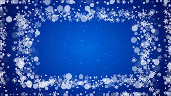 Frontera Invierno Con Copos Nieve Blancos Para Celebración Navidad Año — Archivo Imágenes Vectoriales