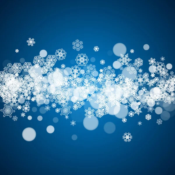 Nový Rok Sníh Modrém Pozadí Zimní Téma Vánoce Nový Rok — Stockový vektor