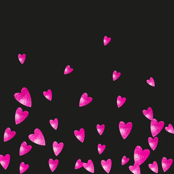 Corazón San Valentín Con Destellos Brillo Rosa Febrero Vector Confeti — Archivo Imágenes Vectoriales