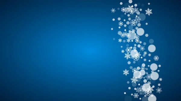 Nieve Año Nuevo Sobre Fondo Azul Tema Invierno Horizontal Navidad — Archivo Imágenes Vectoriales