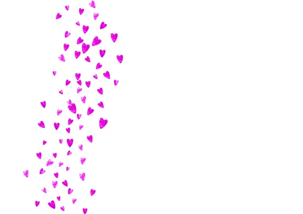 Valentýnské Pozadí Růžovými Třpytivými Srdci Února Vektorové Konfety Pro Šablonu — Stockový vektor