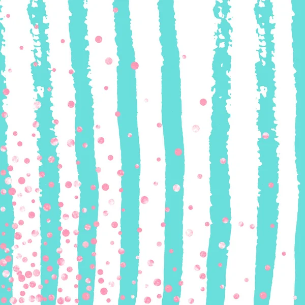 Confeti Purpurina Boda Con Puntos Rayas Turquesa Lentejuelas Aleatorias Brillantes — Vector de stock