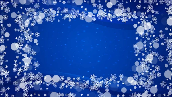 Borde Año Nuevo Sobre Fondo Azul Tema Horizontal Invierno Navidad — Vector de stock