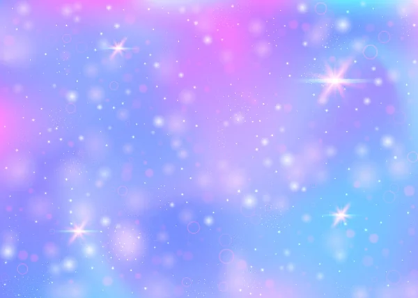 Голографический Фон Радужной Сеткой Многоцветное Вселенское Знамя Цветах Принцессы Фантастический — стоковый вектор