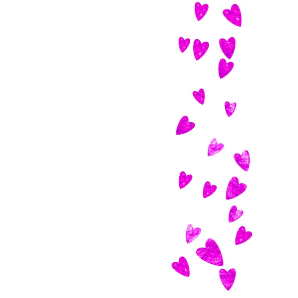 Sfondo Doccia Nuziale Con Cuori Glitter Rosa San Valentino Coriandoli — Vettoriale Stock