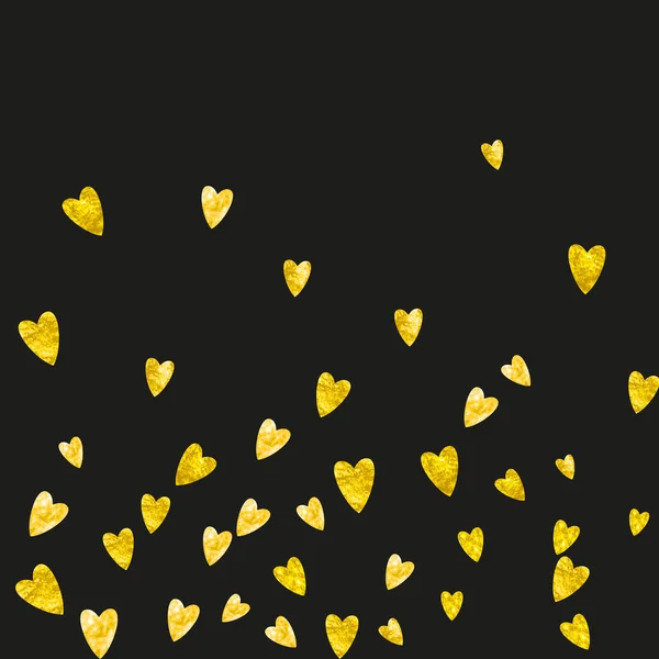 Bruids Achtergrond Met Gouden Glitter Hartjes Valentijnsdag Vectorconfetti Handgetekende Textuur — Stockvector