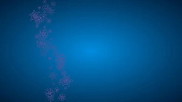 Snowflake Perbatasan Dengan Salju Ultraviolet Kerangka Musim Dingin Untuk Selebaran - Stok Vektor
