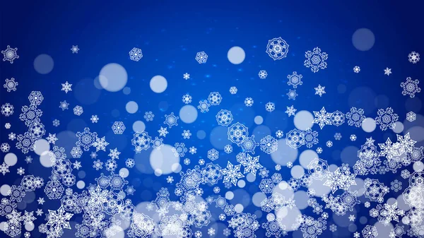 Зимняя Граница Белыми Снежинками Рождество Новый Год Горизонтальная Зимняя Граница — стоковый вектор