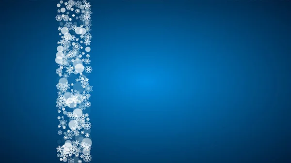 Nieuwjaarssneeuw Blauwe Achtergrond Winter Thema Horizontale Kerst Nieuwjaarssneeuw Achtergrond Voor — Stockvector