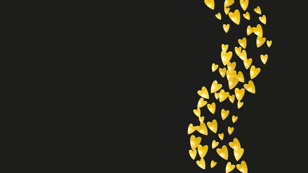 Hartgrens Voor Valentijnsdag Met Gouden Glitter Februari Dag Vector Confetti — Stockvector