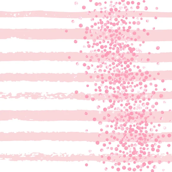 Confeti Purpurina Rosa Con Puntos Rayas Blancas Lentejuelas Que Caen — Archivo Imágenes Vectoriales