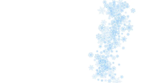 Vinterram Med Blå Snöflingor För Jul Och Nyårsfirande Horisontell Vinter — Stock vektor