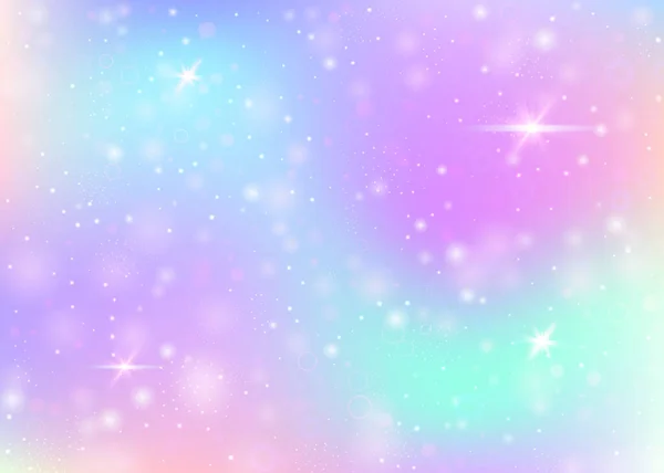 Fondo Holográfico Con Malla Arco Iris Banner Universo Místico Colores — Vector de stock