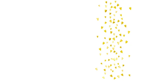 Grunge Sfondo Cuore San Valentino Con Glitter Oro Febbraio Coriandoli — Vettoriale Stock