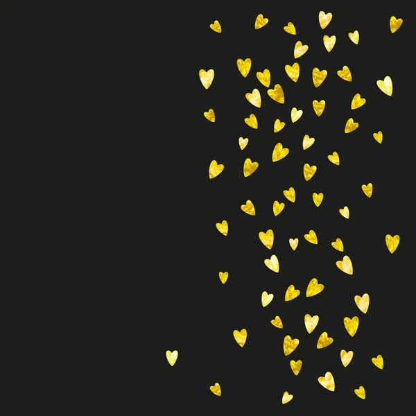 Valentinshintergrund Mit Goldenen Glitzerherzen Februar Vektor Konfetti Für Valentine Hintergrundvorlage — Stockvektor