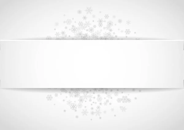 Sneeuw Frame Witte Papieren Achtergrond Horizontale Kerst Gelukkig Nieuwjaar Thema — Stockvector