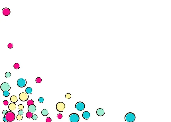 Confetti Frame Comic Pop Art Polka Dots Big Colored Spots — Stock Vector