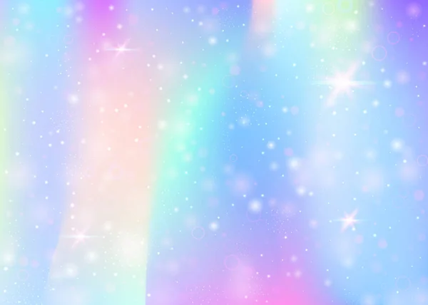 Fondo Mágico Con Malla Arco Iris Banner Del Universo Femenino — Vector de stock