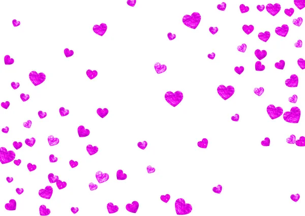 발렌타인데이 국경에 반짝이네 Vector Confetti Valentine Day Border Template 그림그리기 — 스톡 벡터