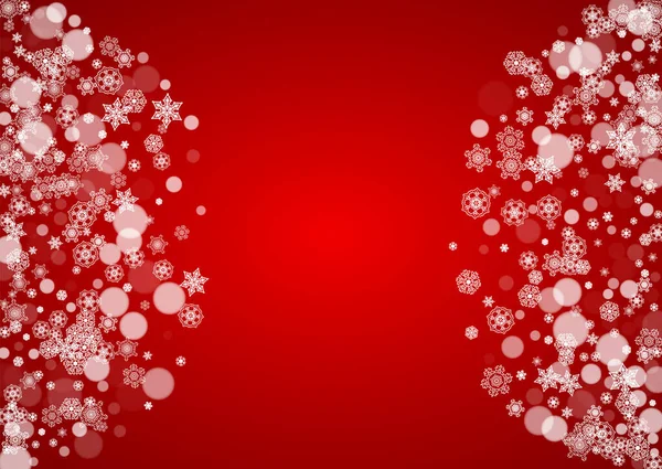 Nieve Navidad Sobre Fondo Rojo Colores Santa Claus Marco Horizontal — Vector de stock