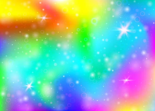 Hologram Achtergrond Met Regenboog Gaas Kleurrijke Universum Banner Prinses Kleuren — Stockvector