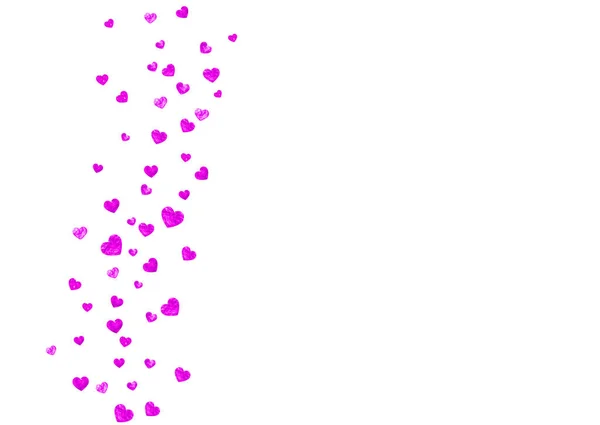 Fondo Confeti Corazón Con Brillo Rosa Día San Valentín Marco — Archivo Imágenes Vectoriales