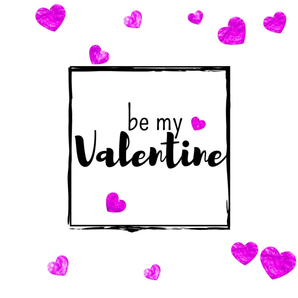 발렌틴 Vector Confetti Valentines Day Card Template 그림그리기 쿠폰을 비즈니스 — 스톡 벡터