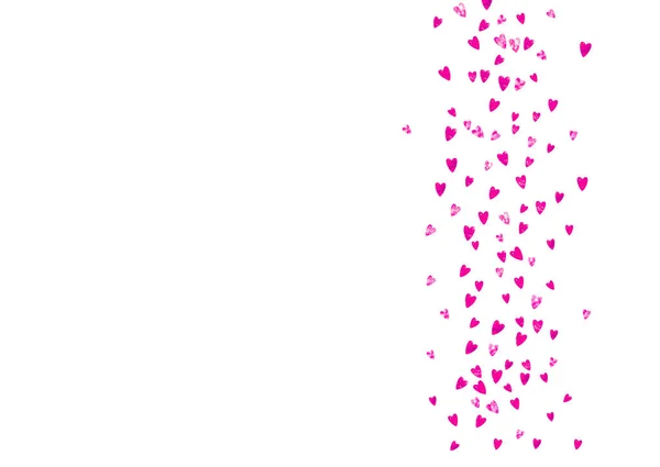 Corazón San Valentín Con Destellos Brillo Rosa Febrero Vector Confeti — Archivo Imágenes Vectoriales