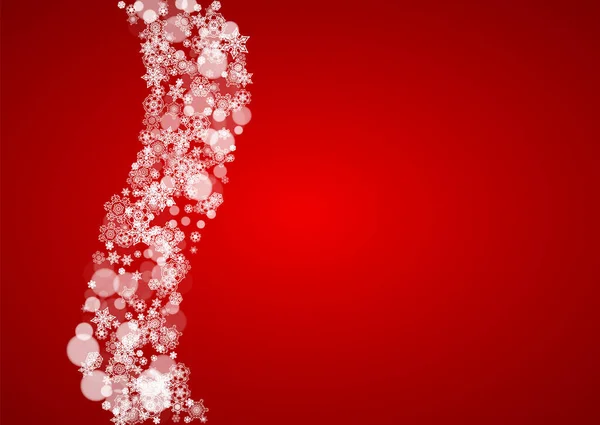 Copos Nieve Navideños Sobre Fondo Rojo Colores Santa Claus Marco — Vector de stock