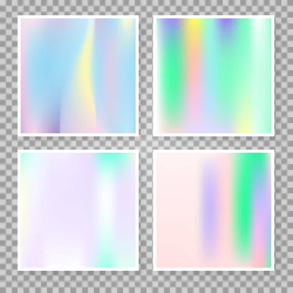 Hologram Abstract Backgrounds Set Liquid Gradient Backdrop Hologram 90S 80S — Stock Vector