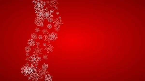Kerst Achtergrond Met Zilveren Sneeuwvlokken Sprankelingen Horizontale Nieuwjaars Kerstachtergrond Voor — Stockvector