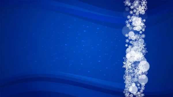 Borde Nieve Con Copos Nieve Blancos Sobre Fondo Horizontal Invierno — Vector de stock