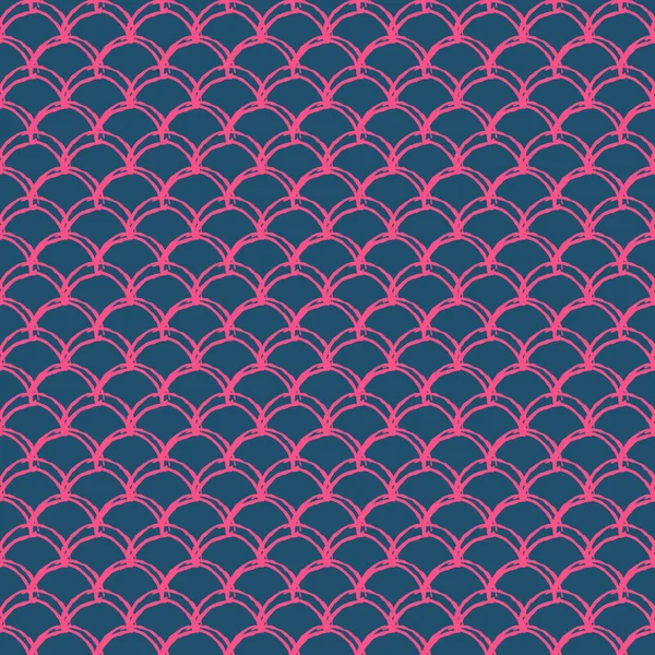 人魚姫のシームレスなパターン ピンクの魚の皮の背景 女の子のファブリック テキスタイルデザイン 包装紙 水着や壁紙のためのティラブルな背景 女の子人魚テクスチャとともに魚の鱗水中 — ストックベクタ