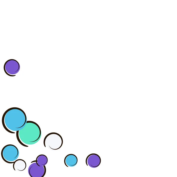 Pop Art Border Comic Polka Dot Confetti Big Colored Spots — Stock Vector