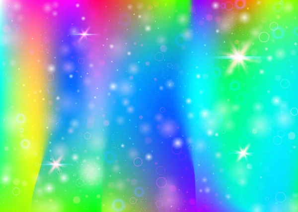 Hologrammhintergrund Mit Regenbogennetz Mystisches Universum Banner Den Farben Der Prinzessin — Stockvektor