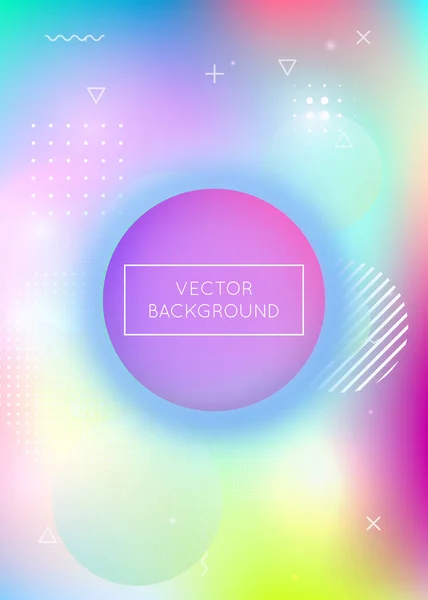 Fondo Holográfico Con Formas Líquidas Gradiente Dinámico Bauhaus Con Elementos — Vector de stock