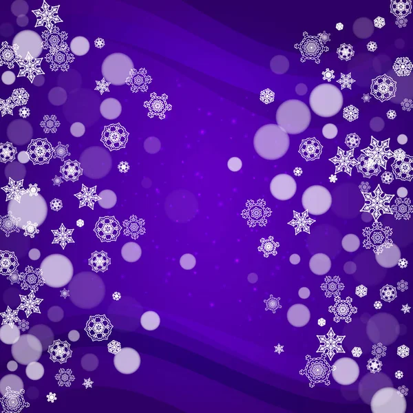 Kerst Thema Verkoop Met Ultraviolette Sneeuwvlokken Nieuwjaar Besneeuwde Achtergrond Winter — Stockvector